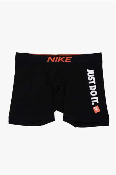Nike Strechy Boxer With Logo On The Waist In Black