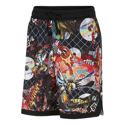 Nike Street Graffiti Basketball Sports Shorts Black Red