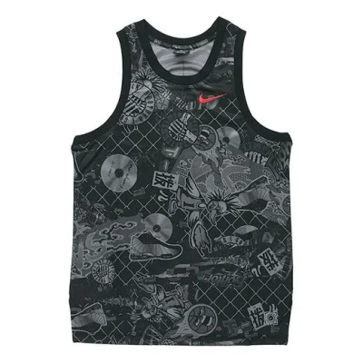 Nike Street Graffiti Basketball Sports Vest Black