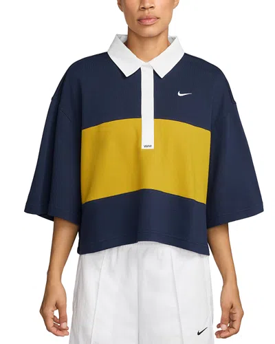 Nike Street Short Sleeve Polo Top In Blue