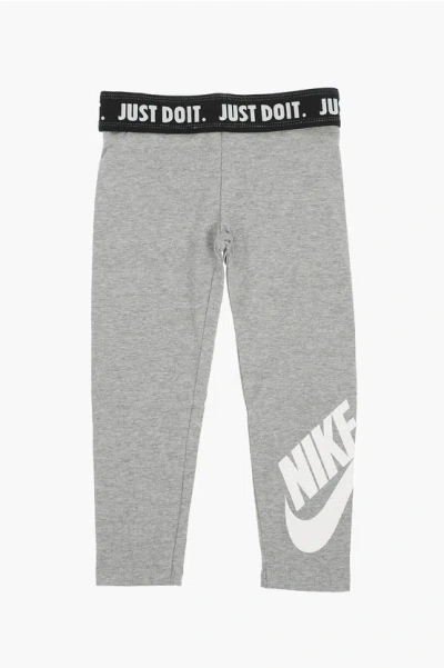 Nike Stretch Cotton Leggings In Gray
