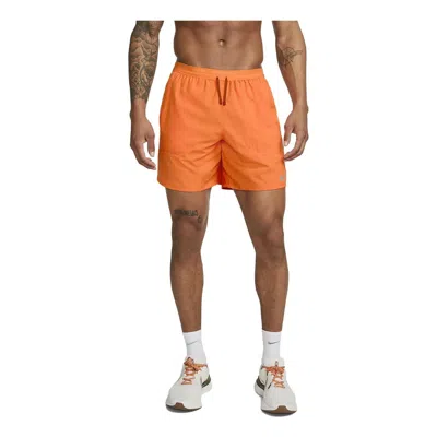 Nike Stride Dri-fit 7'' 2-in-1 Running Shorts 'bright Mandarin' In Orange