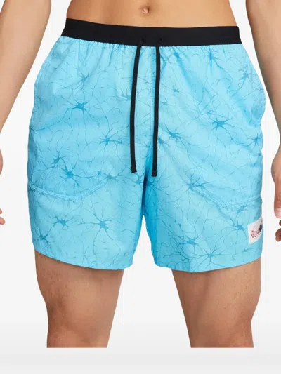 Nike Stride D.y.e "blue Chill/light Crimson" Running Shorts