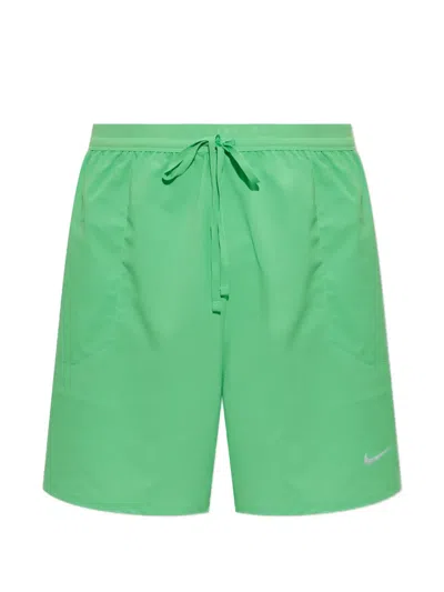 Nike Stride Logo-print Drawstring Shorts In Green