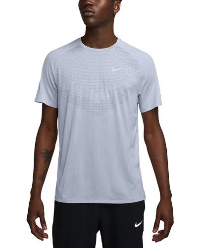Nike Stride Reflective Running Tee In Gray