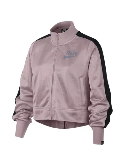 Nike Stripe Cropped Jacket In Pink