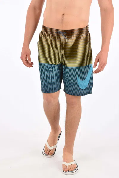 Nike Striped Boxer Swimsuit In Multicolor