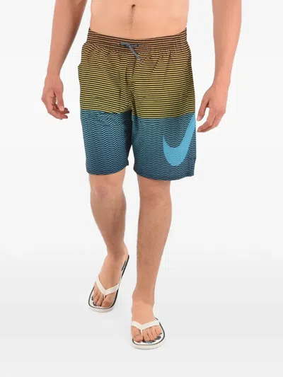 Nike Striped Swim Shorts In Green