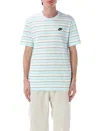 Nike Striped Cotton T-shirt Relaxed Fit In White
