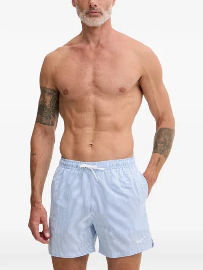 Nike Striped-pattern Swim Shorts In Blue
