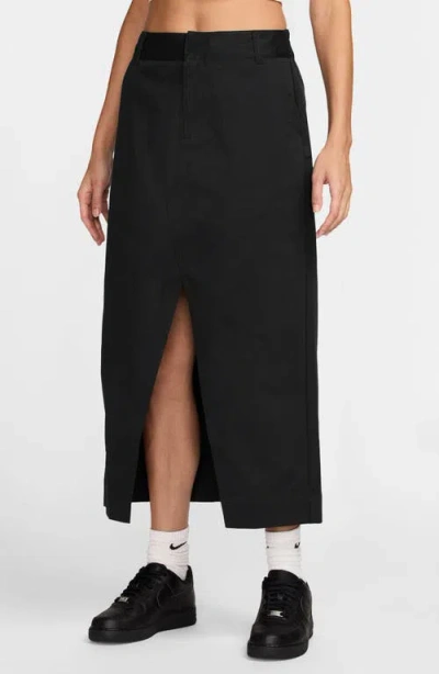 Nike Structured Twill Skirt In Black