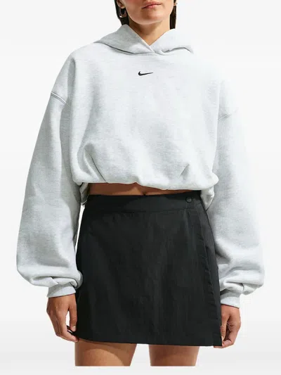 Nike Studio Fleece Cropped Hoodie In Blue