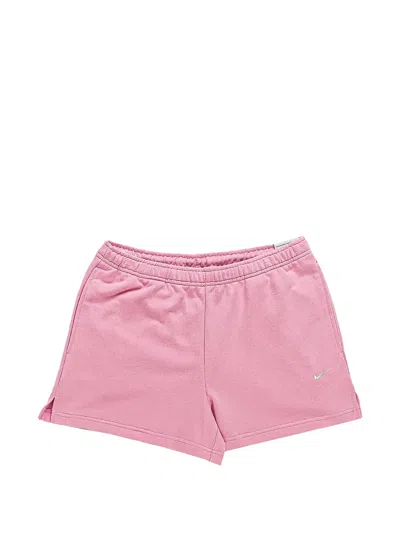 Nike Studio Fleece Lightweight French Terry Mid-rise Shorts In Pink