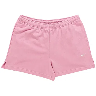 Pre-owned Nike Studio Fleece Lightweight Mid-rise Shorts 'pink Rise/sail' | Women's Size M