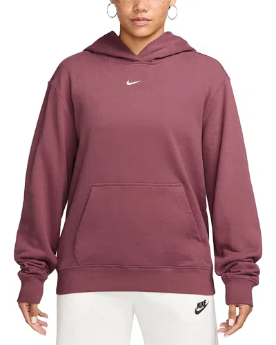 Nike Studio Fleece Lightweight Pullover Hoodie In Pink Smoke/sail