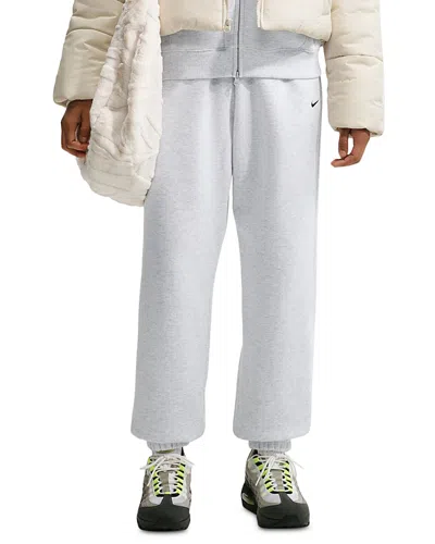 Nike Studio Fleece Medium Weight High Rise Oversized Cuffed Pants In White