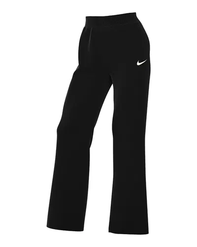 Nike Studio Fleece Medium Weight Mid Rise Wide Leg Pants In Black