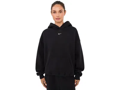 Nike Studio Fleece Medium Weight Oversized Pullover Hoodie Women's Sweatshirt Total Black/sail: Xl