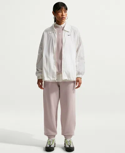 Nike Studio Fleece Medium Weight Women's Oversized Sweatshirt In Cream Ii,sail