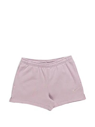 Nike Studio Fleece Mediumweight Mid-rise Shorts In Purple