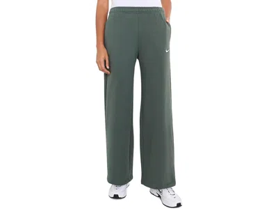 Nike Studio Fleece Midweight Mid-rise Standard Wide Leg Pants Women's Clothing Camo Green/sail: Xs (us 0-