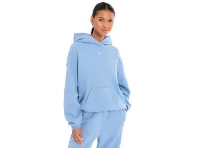 Nike Studio Fleece Midweight Oversized Pullover Hoodie Women's Sweatshirt Work Blue/sail: Xl, Cotton/poly