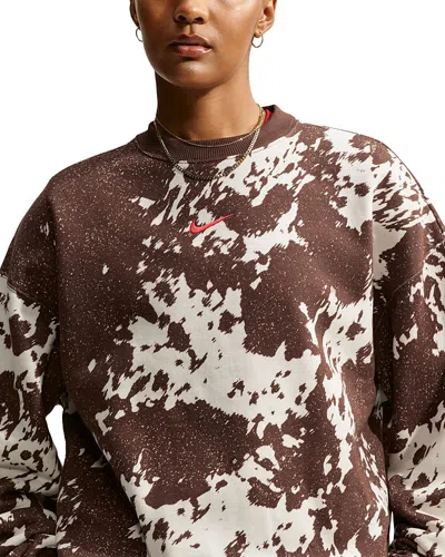 Nike Studio Fleece Oversized Cotton Blend Sweatshirt In Brown