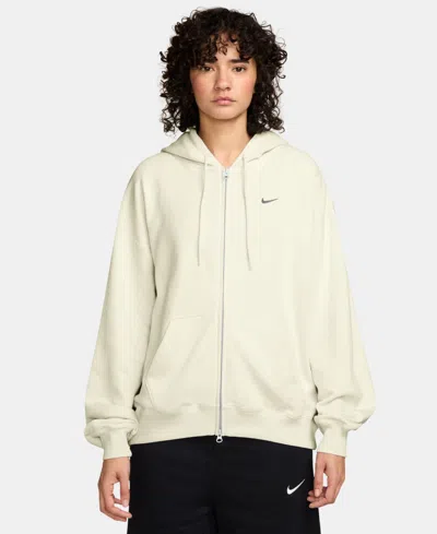 Nike Phoenix Logo-embroidered Zip-up Hoodie In 104 Beige