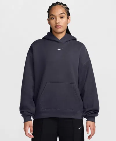 Nike Studio Fleece Women's Medium Weight Oversized Pull-on Hoodie In Blue
