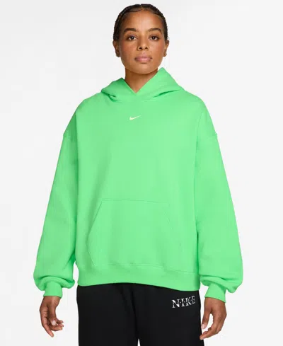Nike Studio Fleece Women's Medium Weight Oversized Pull-on Hoodie In Green