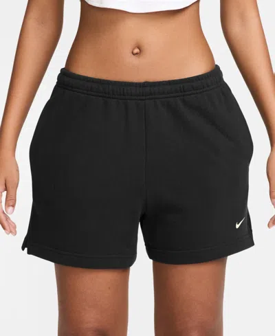 Nike Studio Fleece Women's Mid-rise 4" Shorts In Black