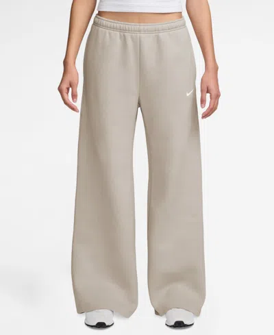 Nike Studio Fleece Women's Mid-rise Pants In Neutral