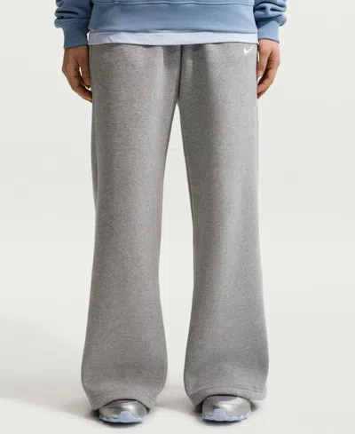 Nike Studio Fleece Women's Mid-rise Pants In Dark Gray Heather,sail