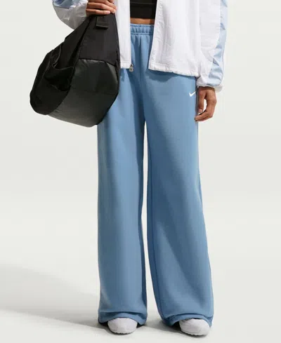 Nike Studio Fleece Women's Mid-rise Pants In Gray
