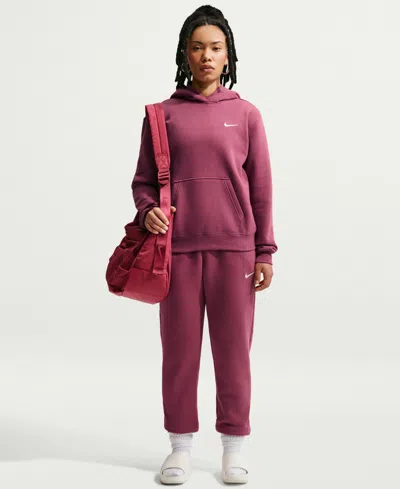 Nike Studio Fleece Women's Pull-on Hoodie In Pink Smoke,sail