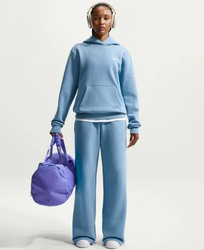 Nike Studio Fleece Women's Pull-on Hoodie In Work Blue,sail