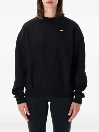 Nike Oversized Heavyweight Fleece Crewneck Sweatshirt With Dropped Shoulders In Black