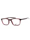 Nike Stylish Rectangular Eyeglasses - Unisex Design In Burgundy