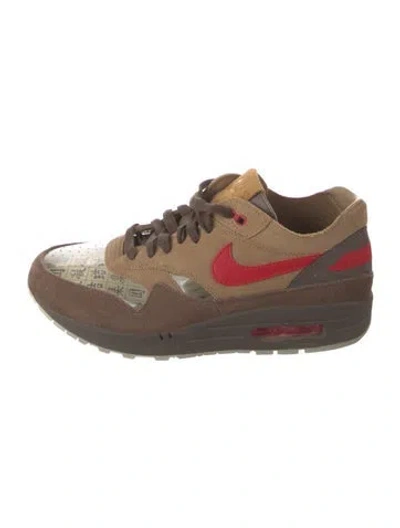 Pre-owned Nike Suede Graphic Print Sneakers In Brown/clear/red