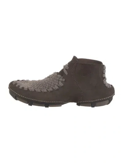 Pre-owned Nike Suede Lace-up Boots In Brown