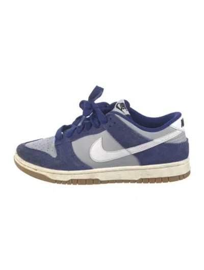 Pre-owned Nike Suede Lasercut Accents Athletic Sneakers In Blue