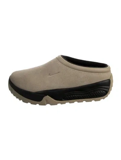 Pre-owned Nike Suede Mules In Neutral