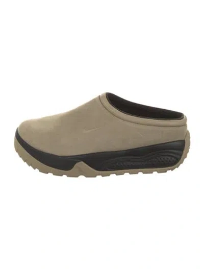 Pre-owned Nike Suede Slippers In Black