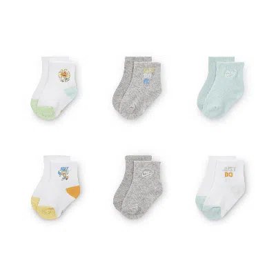 Nike Summer Of Swoosh Baby (12-24m) Quarter-length Socks (6 Pairs) In White