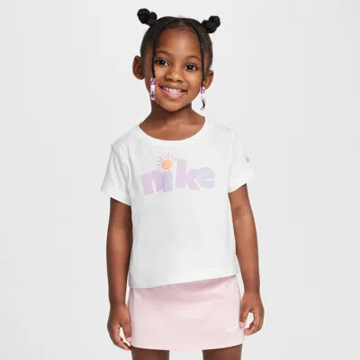 Nike Babies' Sunny Swoosh Toddler Graphic T-shirt In White