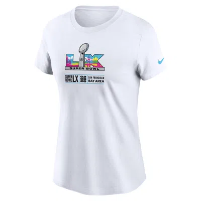 Nike White Super Bowl Lix Bay Area Logo T-shirt