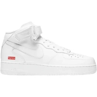 Pre-owned Nike Supreme ×  Air Force 1 Mid White Fz8784-100 Us Men's Sizes 8-14