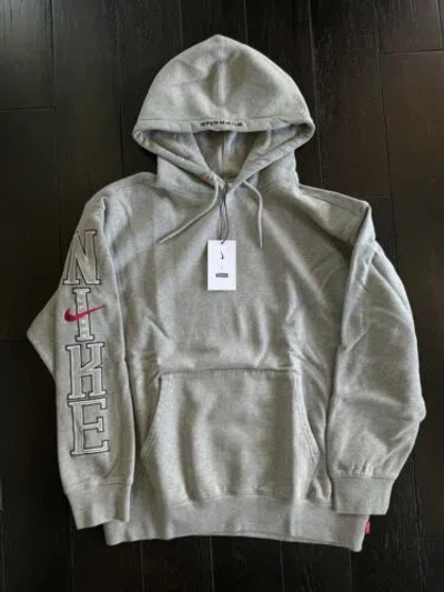 Pre-owned Nike Supreme  Hooded Sweatshirt Heather Grey Size Medium In Hand Ships Same Day In Gray