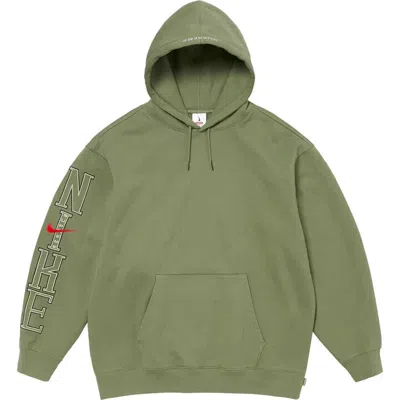 Pre-owned Nike Supreme  Hooded Sweatshirt Olive Size Xxl Preorder In Green