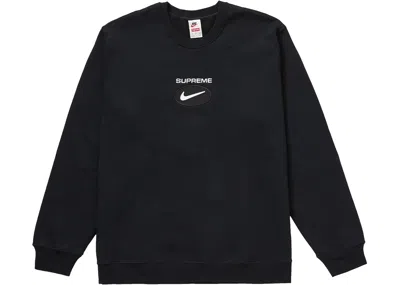 Pre-owned Nike Supreme  Jewel Crewneck Sweatshirt Men's Large Black Fw20